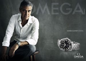 george clooney and omega watch advertising